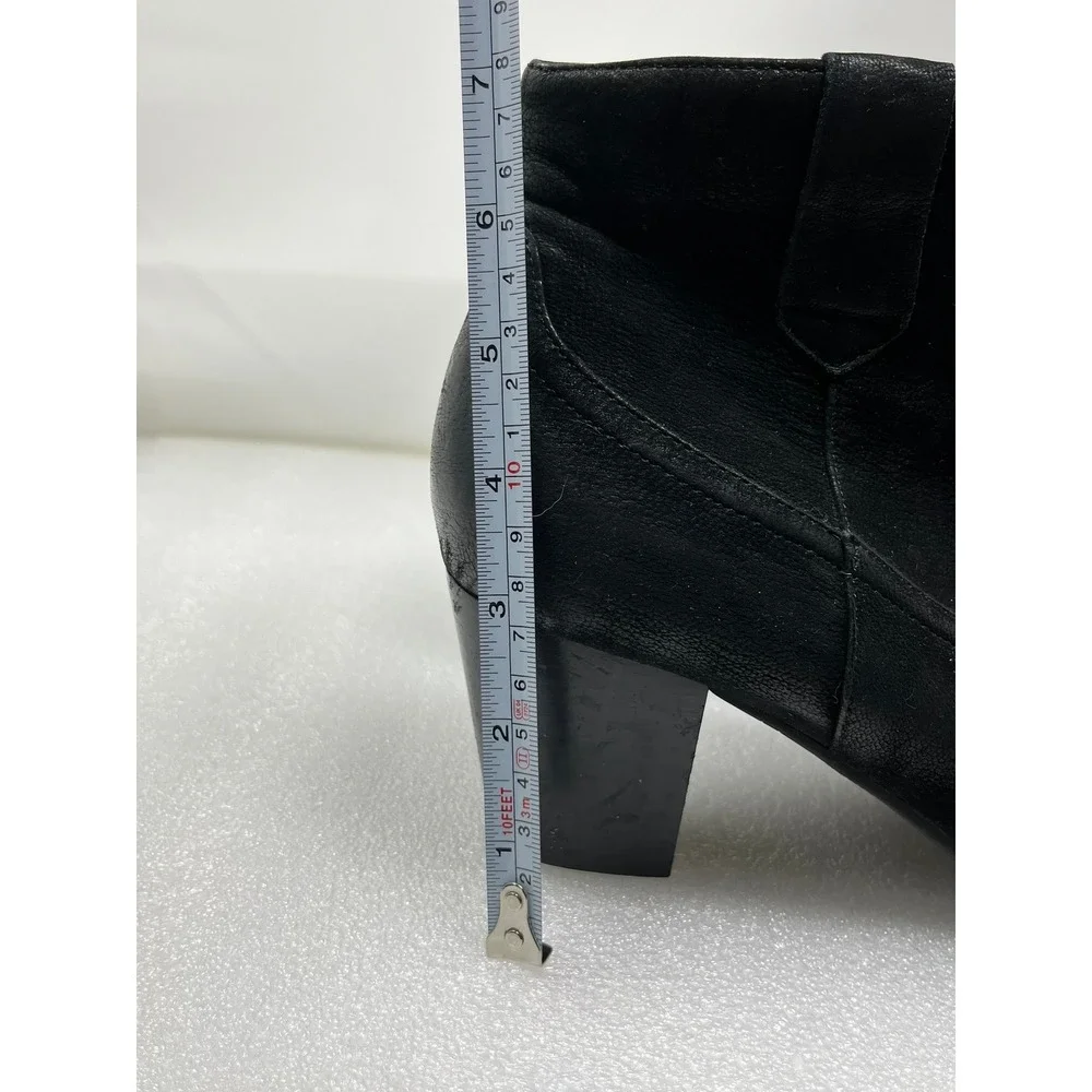 Vionic Windom Womens Size 11 Black Suede Western Ankle Boots Side Zip Block Heel